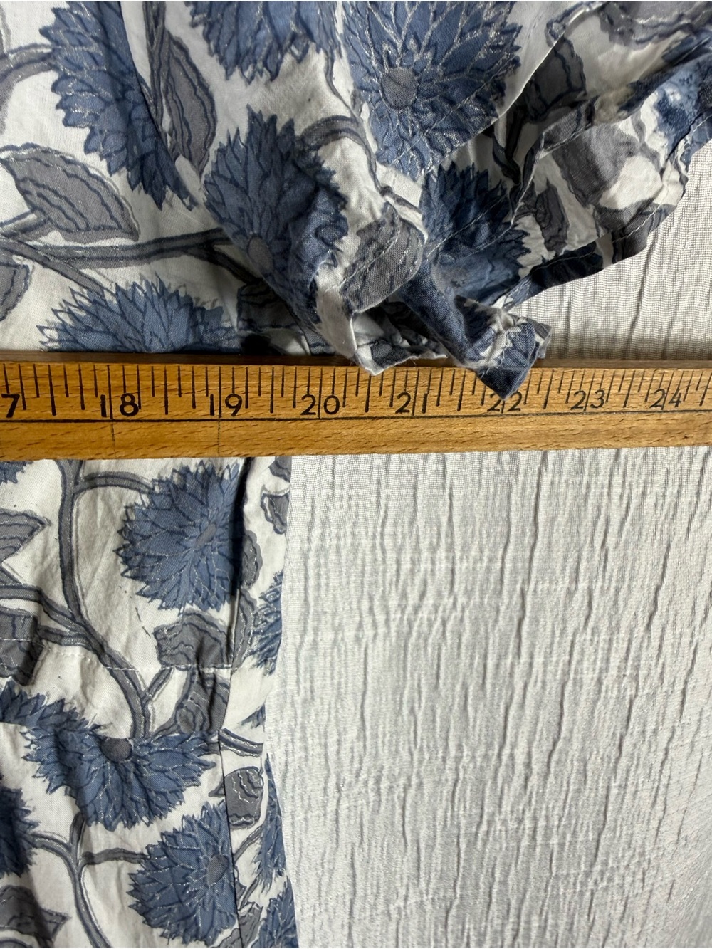 Victoria Dunn Blue Floral Block Print Cotton Midi Dress Made in India | M - Picture 11 of 14